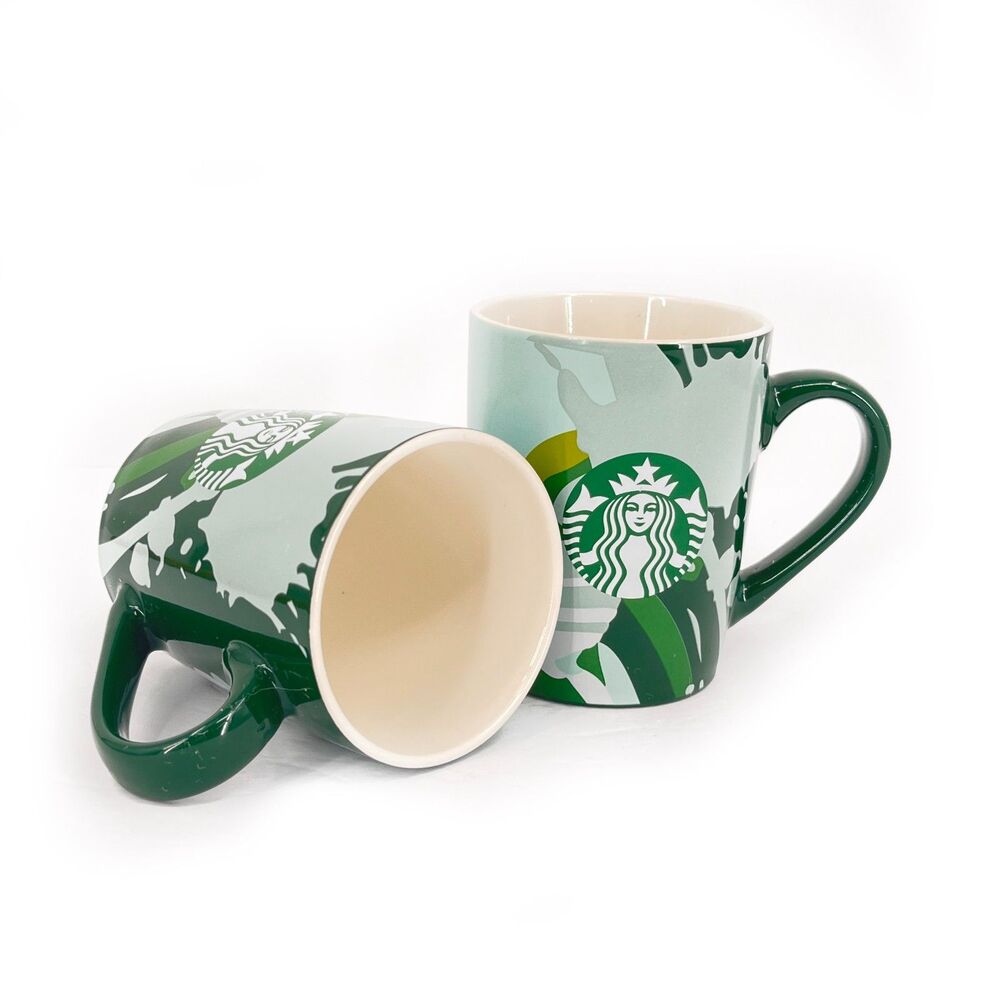 Starbucks 2021 CAMO Siren Mermaid Camouflage Mug 10 oz Set of 2